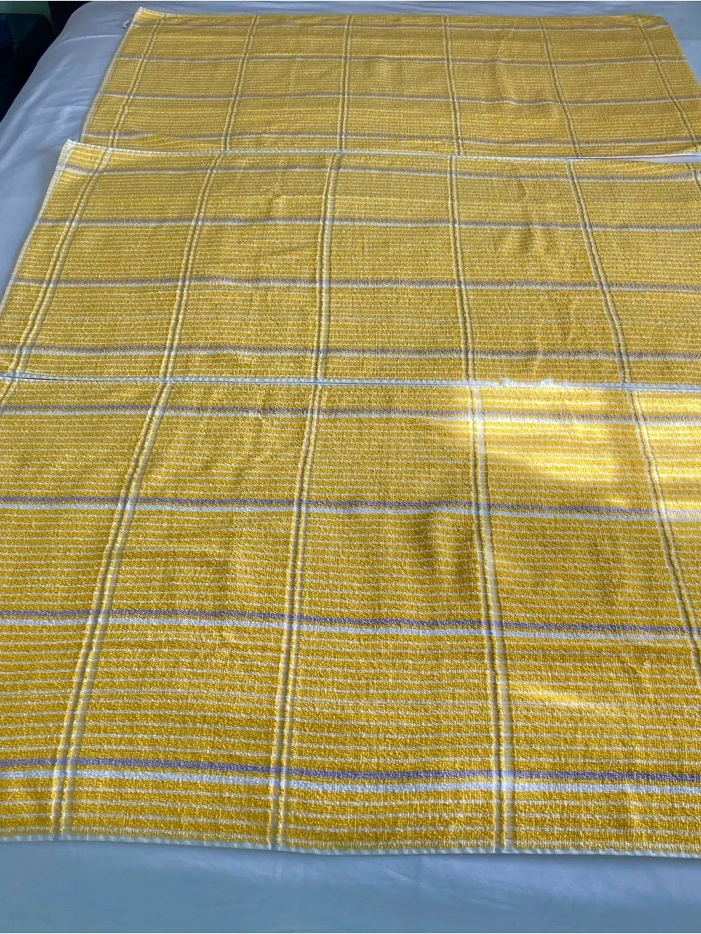 Vintage 1970s Yellow & Lavender Cannon Royal Family Bath Towels & Wascloths